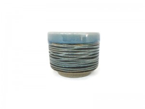 CELADON TUMBLER TEA CUP WITH BLACK SWIRL DESIGN