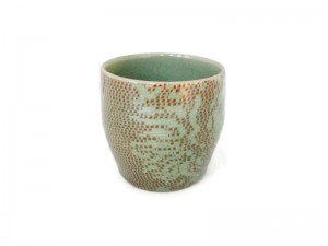 Celadon Tea cup with Lace Design