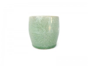 Celadon Tea Cup with Lace Design