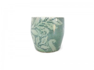 Celadon Tea cup with Lace Design