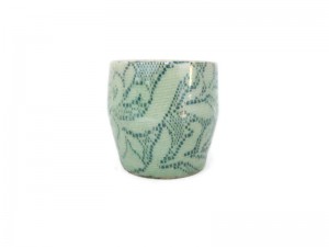 Celadon Tea cup with Lace Design
