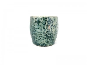 Celadon Tea Cup with Lace Design